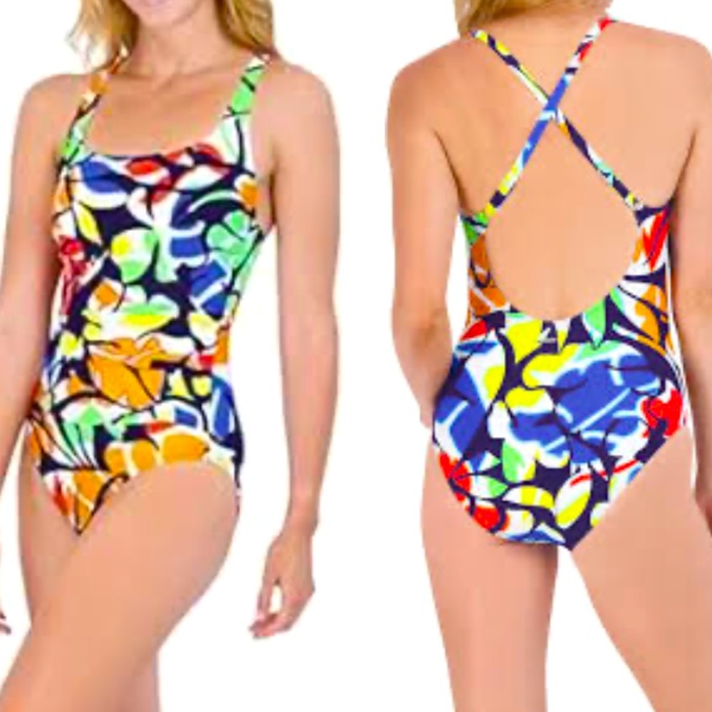 Colorful Abstract One-Piece Swimsuit by Nautica